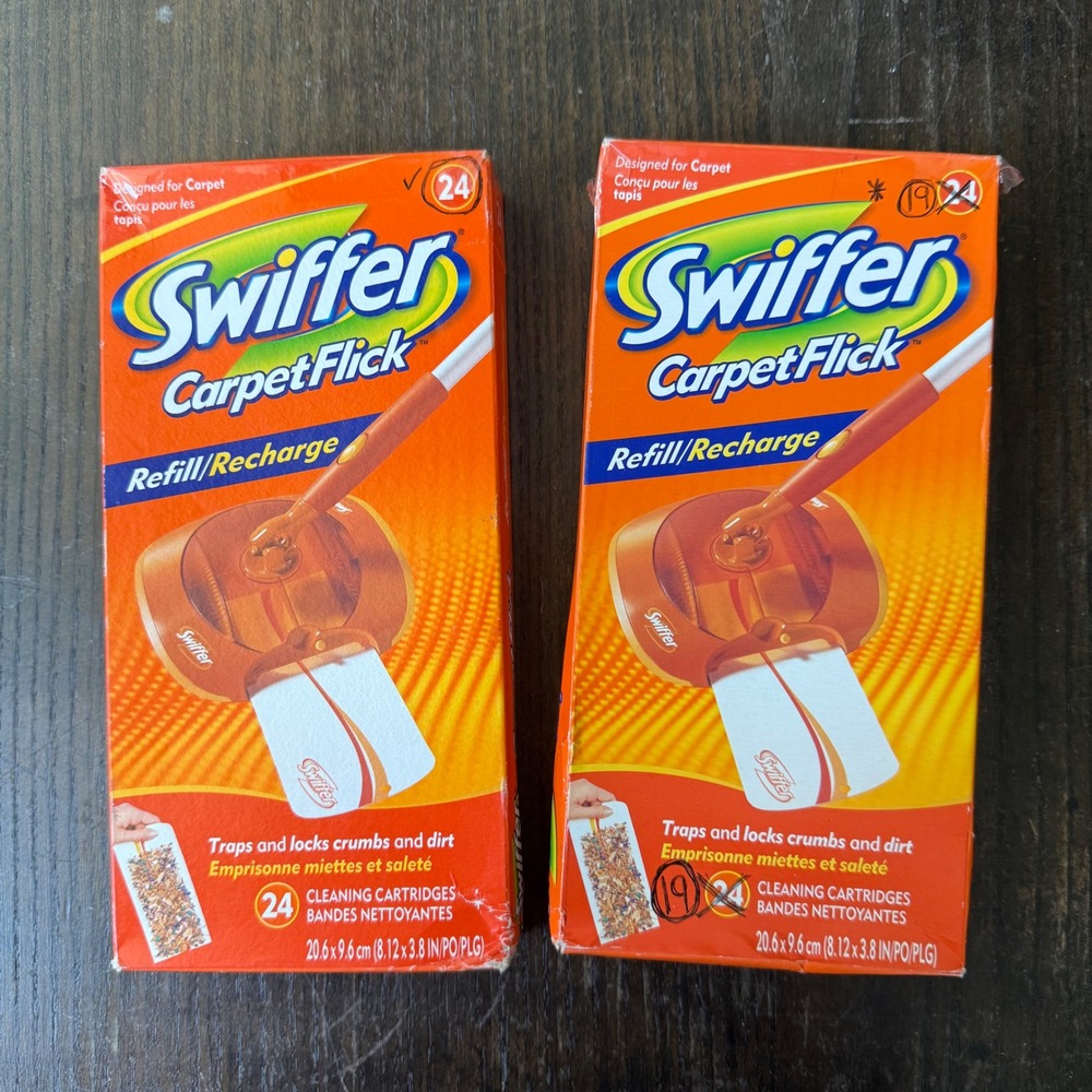 Lot of 43 Swiffer Carpet Flick Refill Cleaning Cartridges Discontinued 2 Boxes